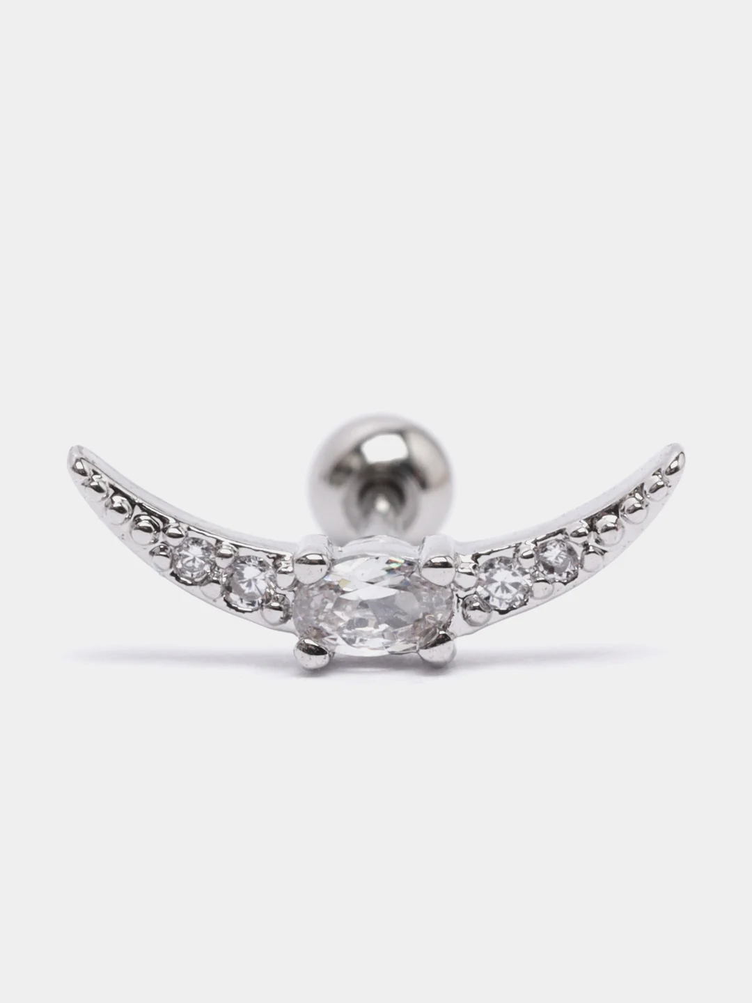 Пурпурный микросерьга ( пирсинг ) "Silver" со стержнем из нержавеющей стали