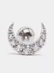Синий микросерьга ( пирсинг ) "Silver" со стержнем из нержавеющей стали