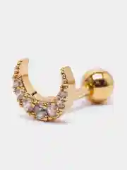 Красный микросерьга-пирсинг "Gold" со стержнем из нержавеющей стали