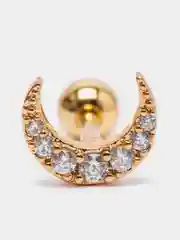 Красный микросерьга-пирсинг "Gold" со стержнем из нержавеющей стали