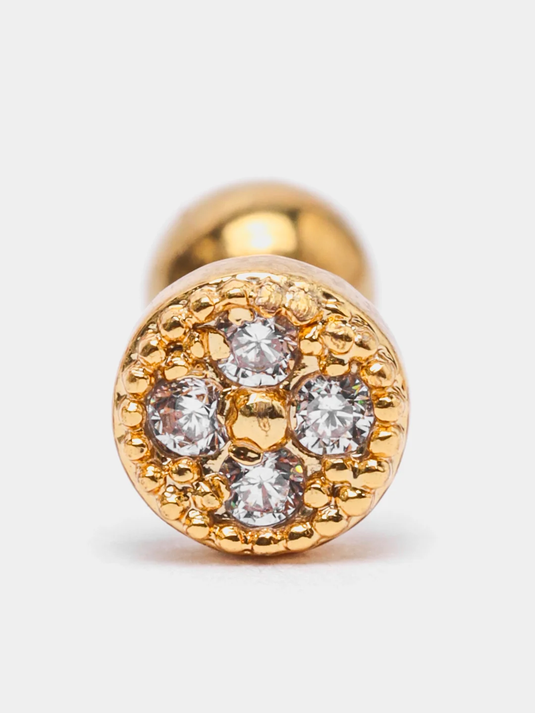 Коралловый микросерьга-пирсинг "Gold" со стержнем из нержавеющей стали