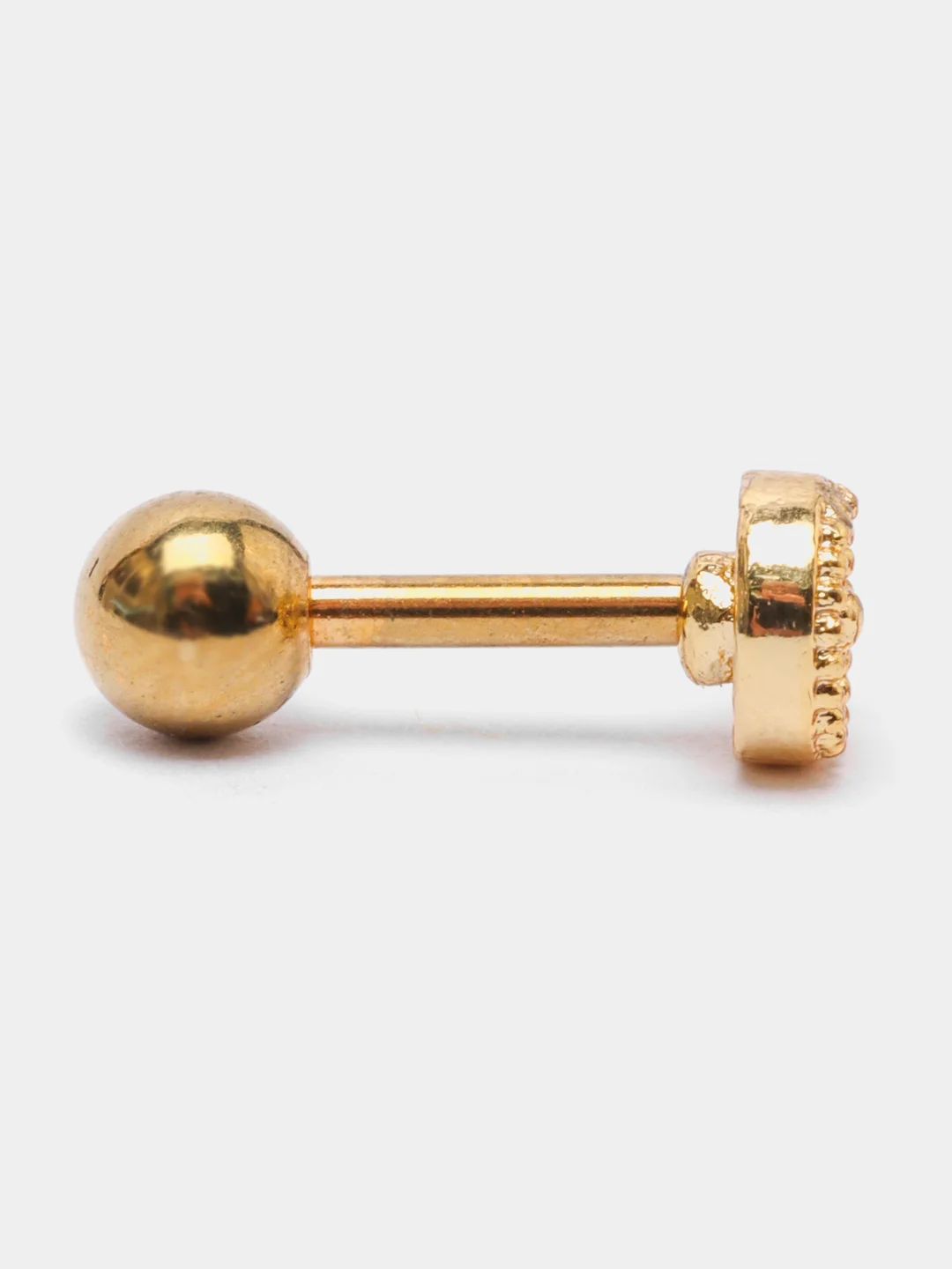 Коралловый микросерьга-пирсинг "Gold" со стержнем из нержавеющей стали