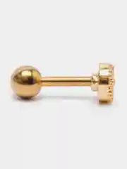Коралловый микросерьга-пирсинг "Gold" со стержнем из нержавеющей стали