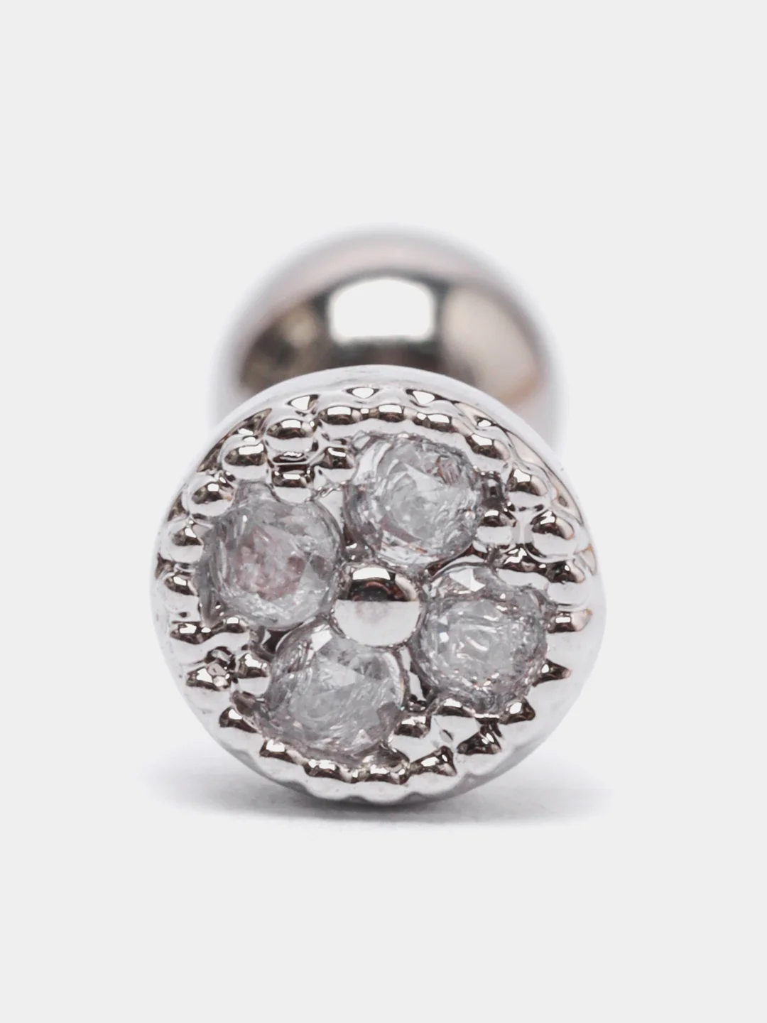 Лайм микросерьга ( пирсинг ) "Silver" со стержнем из нержавеющей стали