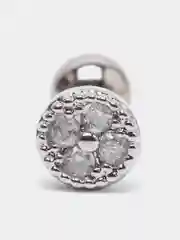 Лайм микросерьга ( пирсинг ) "Silver" со стержнем из нержавеющей стали