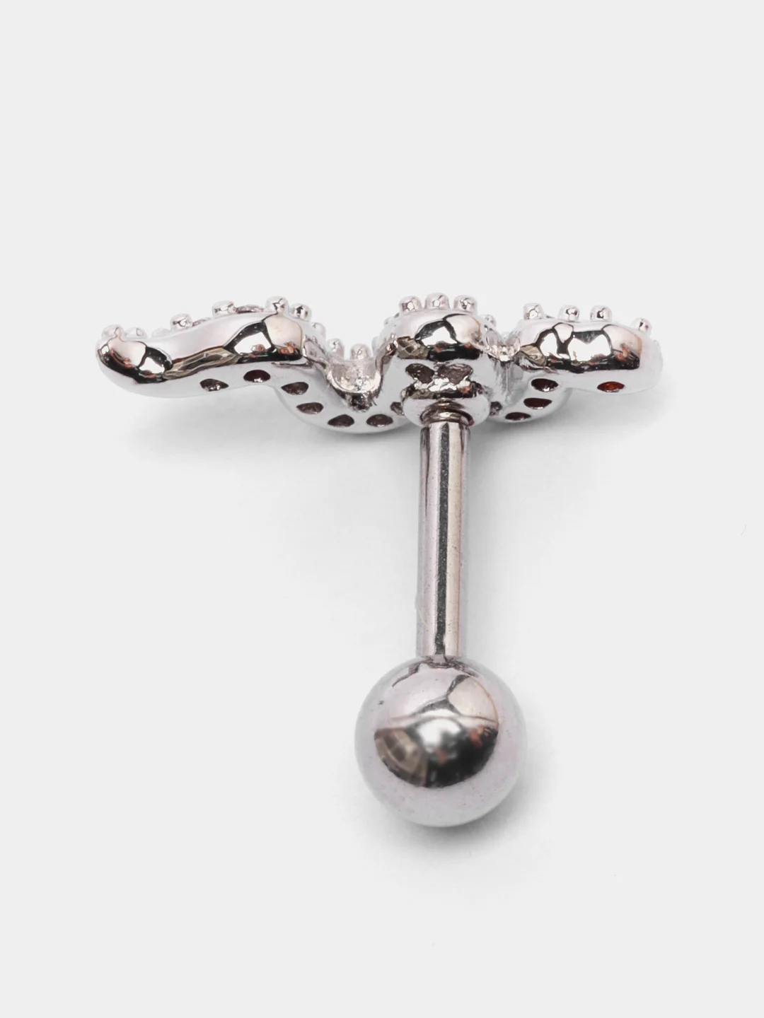 Морской микросерьга ( пирсинг ) "Silver" со стержнем из нержавеющей стали