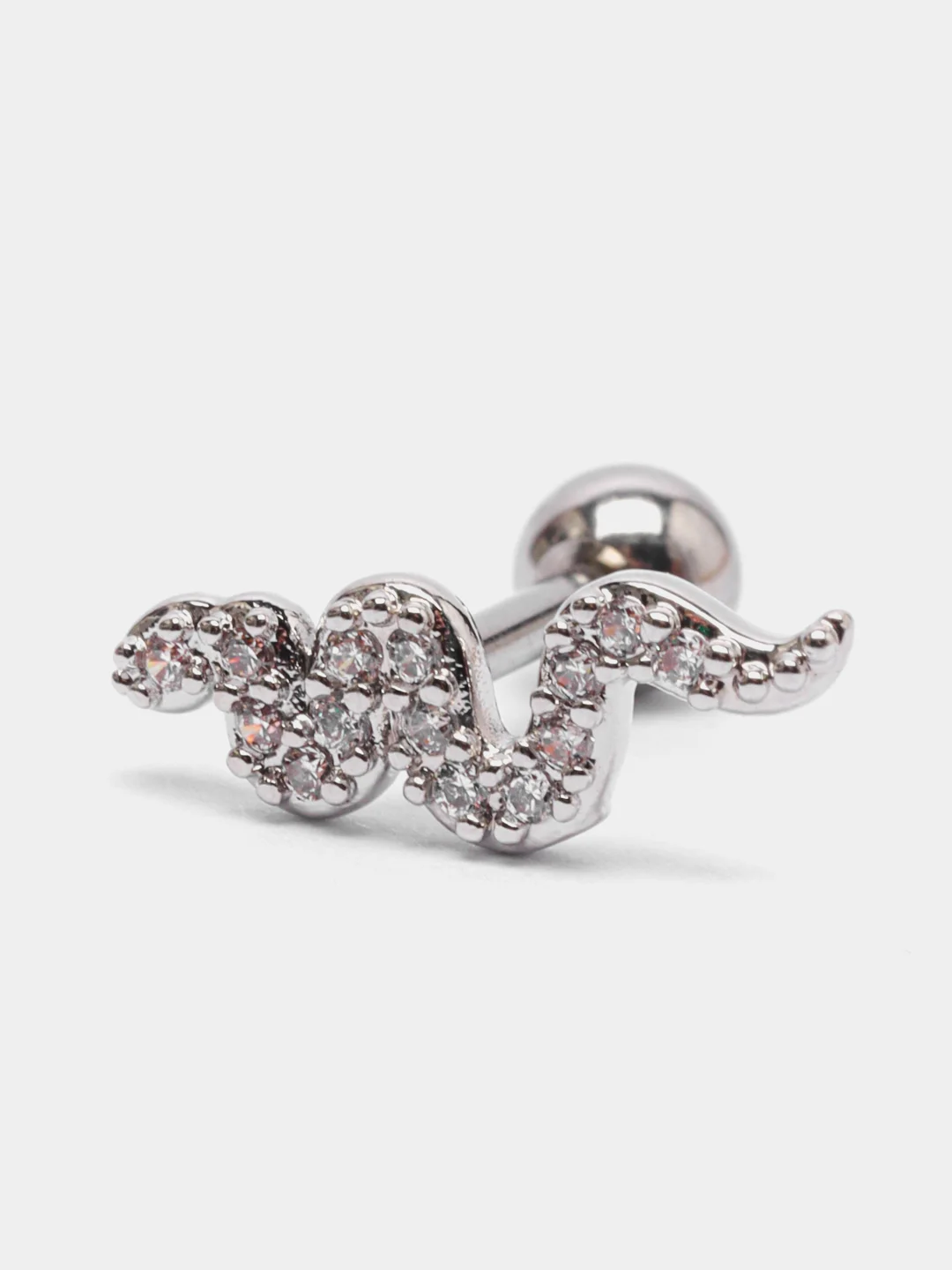 Морской микросерьга ( пирсинг ) "Silver" со стержнем из нержавеющей стали