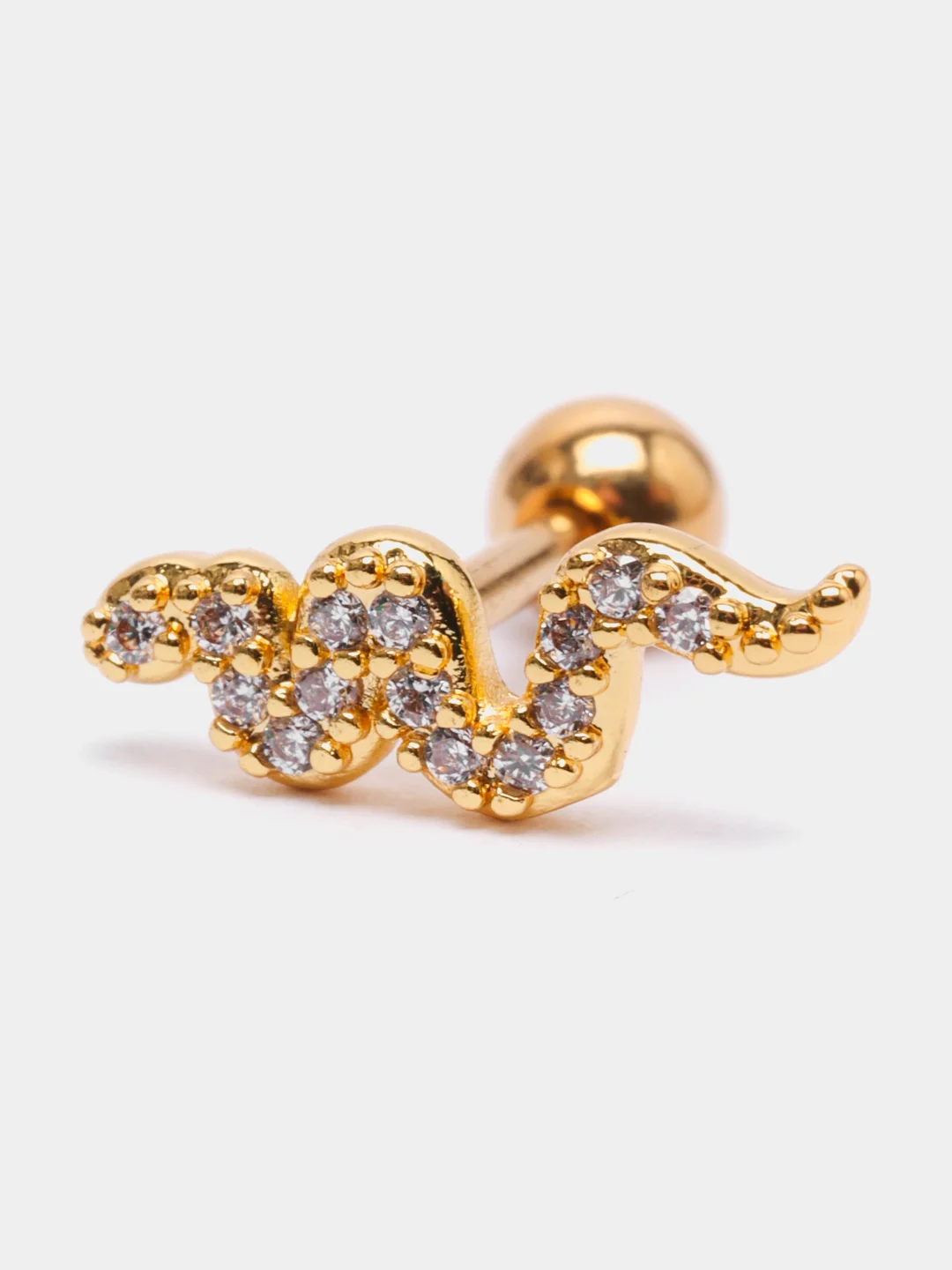Медный микросерьга-пирсинг "Gold" со стержнем из нержавеющей стали