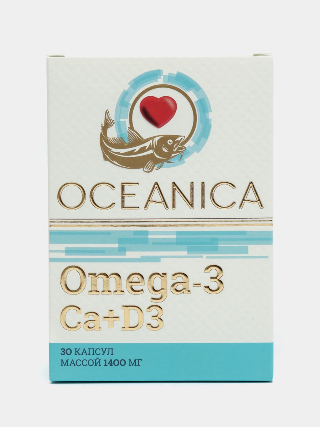БАД к пище Oceanica Омега 3, Кальций + Д3, 30 капсул по 1400 мг