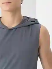 Угольный майка мужская, с капюшоном, хлопок
