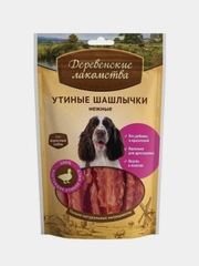 Лакомство для собак Деревенские Лакомства "Шашлычки утиные", нежные, 90 г