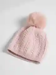 Розовый детская шапка, вязаная, зимняя