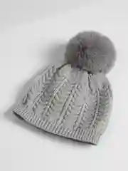 Серый детская шапка, вязаная, зимняя