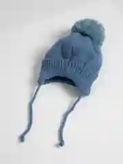Голубой шапка детская, вязаная
