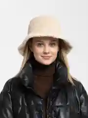 Белый панама женская двусторонняя плюшевая, однотонная