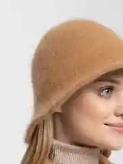 Коричневый теплая панама женская меховая, шапка женская, осенняя шапка