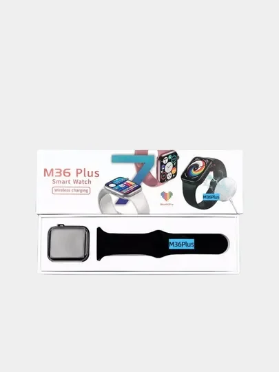 Умные смарт-часы M36 Plus / Smart Watch Series 7, 44 мм, черный цвет