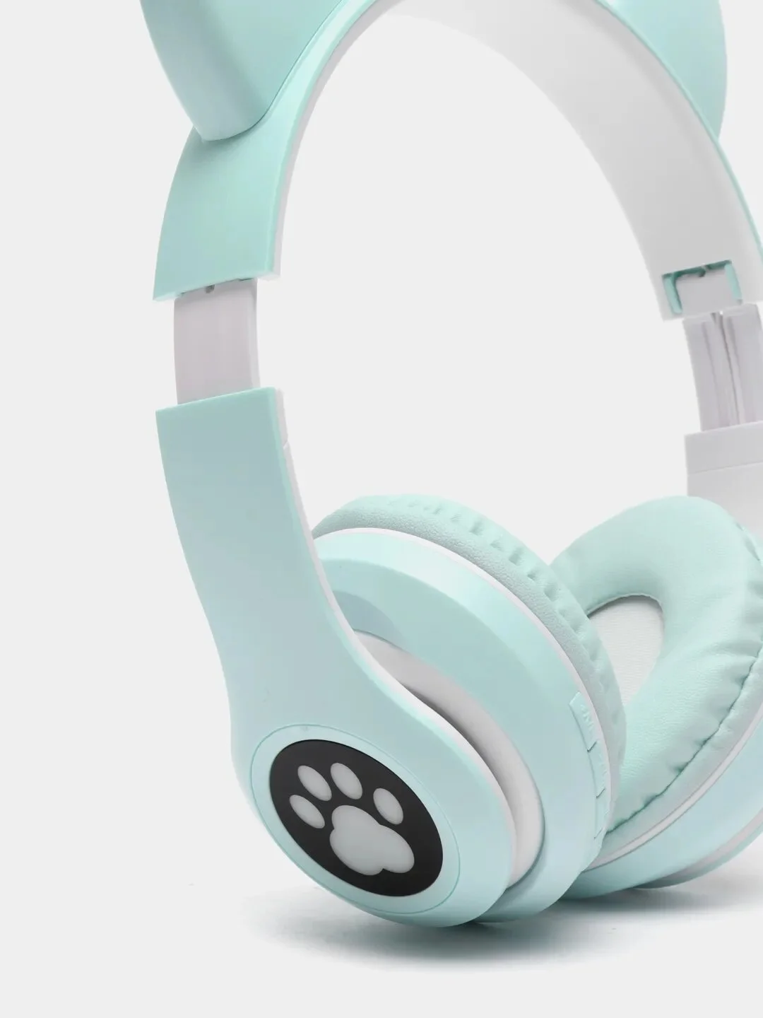 Бирюзовый детские беспроводные наушники "Cat Ear", c кошачьими светящимися ушками