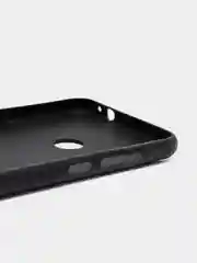 Черный силиконовый чехол на Huawei P8 Lite, с кожаной вставкой