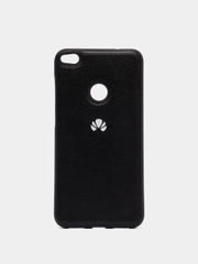 Силиконовый чехол на Huawei P8 Lite, с кожаной вставкой