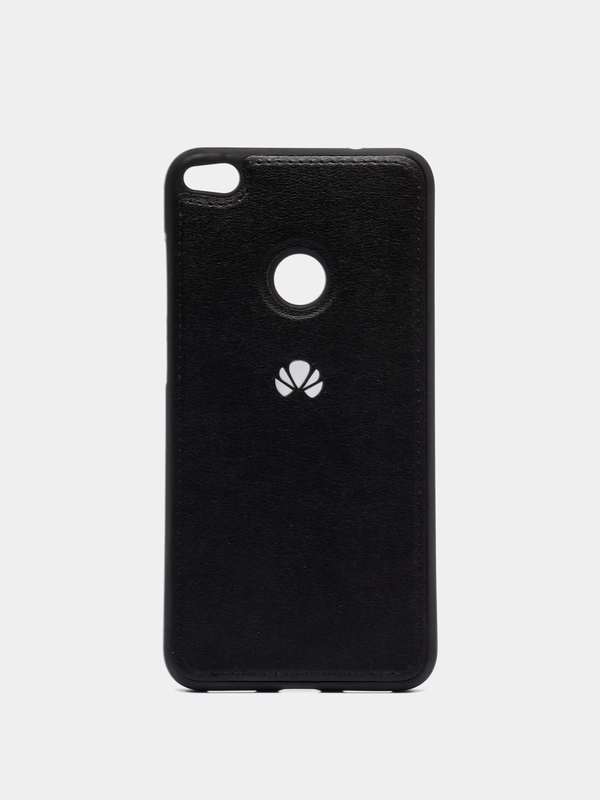 Силиконовый чехол на Huawei P8 Lite, с кожаной вставкой
