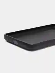 Черный силиконовый чехол с кожаной вставкой на Huawei Y3 2017