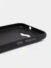 Черный силиконовый чехол с кожаной вставкой на Huawei Y3 2017