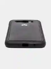 Черный силиконовый чехол с кожаной вставкой на Huawei Y3 2017