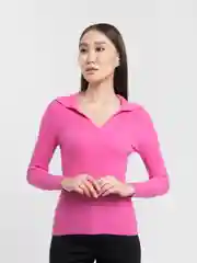 Розовый водолазка-поло