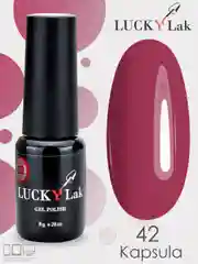 Тёмно-розовый гель лак Luckylak Kapsula 42 8g, красный, темно розовый для маникюра и педикюра