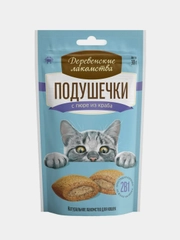 Лакомство для кошек Деревенские лакомства "Подушечки ", с пюре из краба, 30 г
