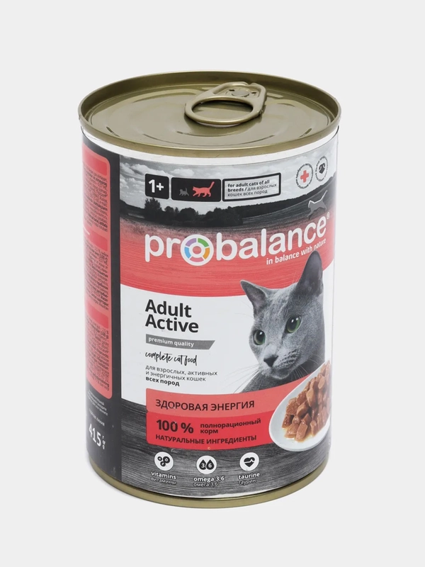 Корм влажный для активных кошек ProBalance "Active", 415 г