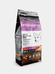Корм сухой ProBalance "Gourmet Diet Adult" для взрослых собак, говядина и ягненок, 15кг