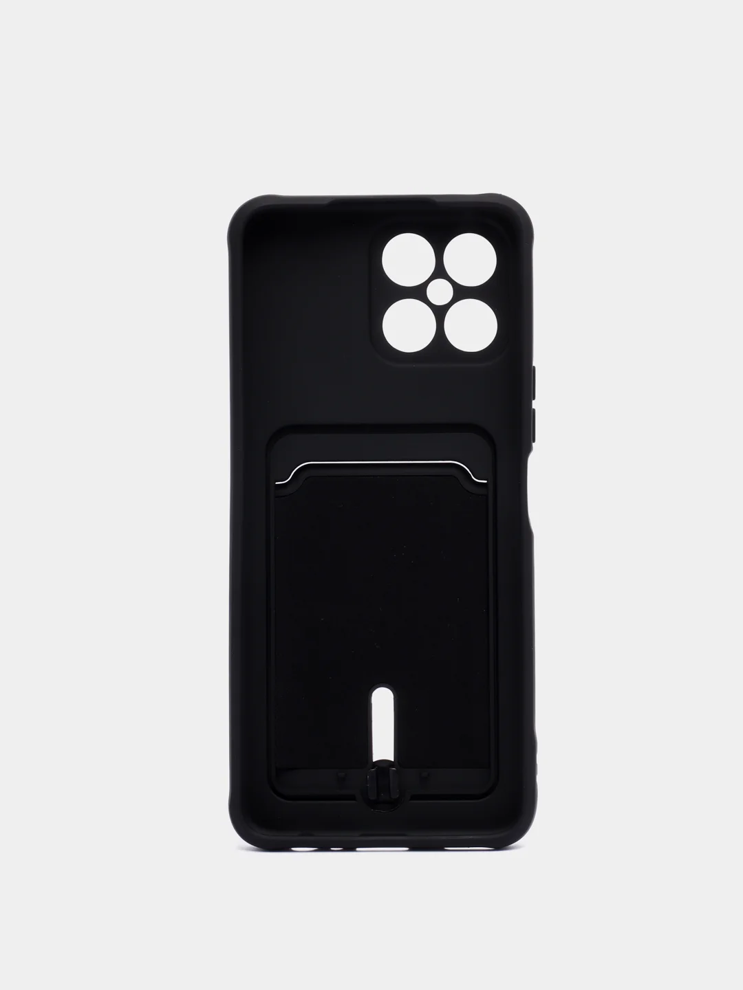 Черный чехол Honor X8 4G, Хонор Х8 4Г силиконовый, с карманом для карты