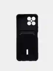 Черный чехол Honor X8 4G, Хонор Х8 4Г силиконовый, с карманом для карты