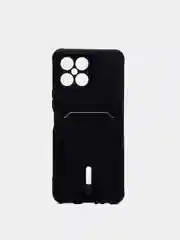 Черный чехол Honor X8 4G, Хонор Х8 4Г силиконовый, с карманом для карты