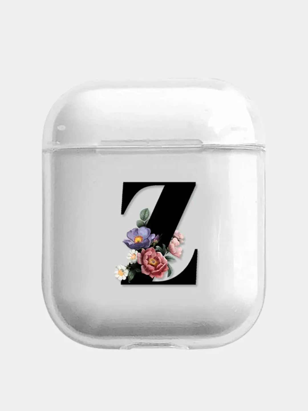 Кремовый чехол для наушников Apple AirPods 1, 2, 3, Pro, пластиковый прозрачный с буквой