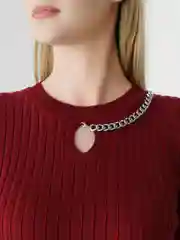 Багровый платье карандаш, с цепочкой, лапша