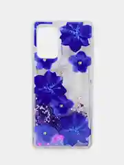 Индиго чехол Samsung Galaxy A72 (Самсунг Галакси А72) переливающийся жидкий с блестками