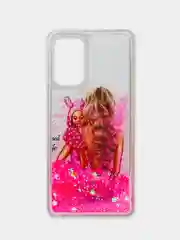 Фуксия чехол Samsung Galaxy A72 (Самсунг Галакси А72) переливающийся жидкий с блестками