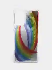 Коричневый чехол Samsung Galaxy A72 (Самсунг Галакси А72) переливающийся жидкий с блестками
