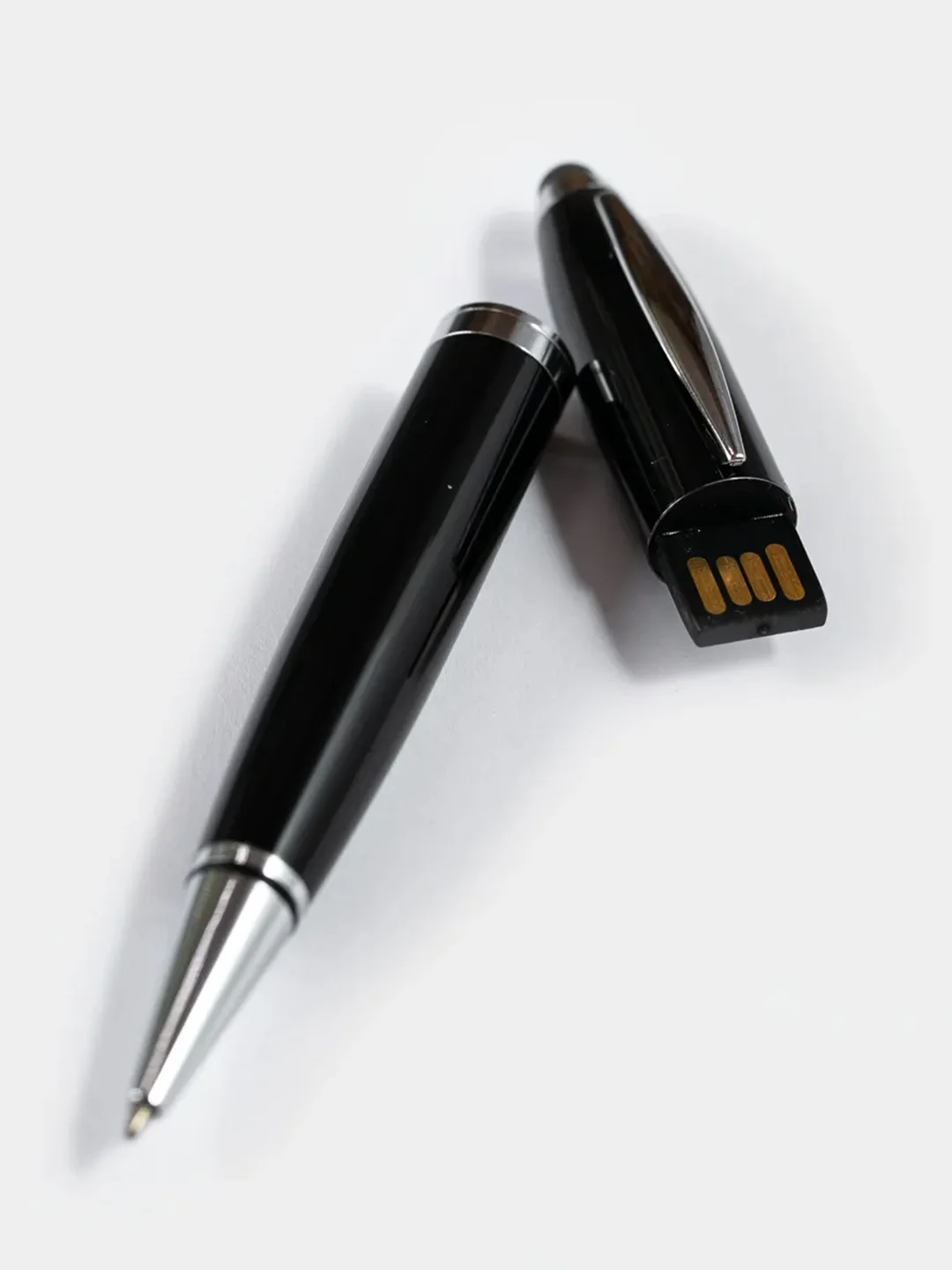 Черный флешка - Ручка шариковая USB 2.0 и Стилус для планшета и смартфона 32 GB