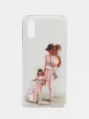 Бежевый чехол Samsung Galaxy A01 / M01, Самсунг Галакси А01 / М01 с рисунком
