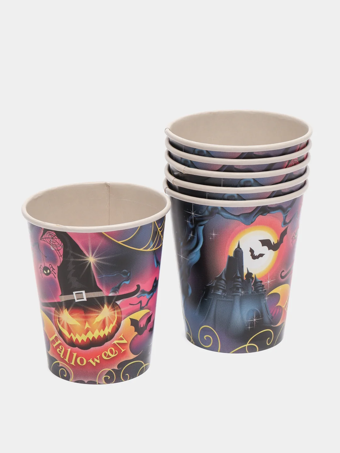 Синий стакан бумажный на хэллоуин Halloween party, 250 мл, 6 шт