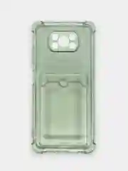 Угольный чехол для Xiaomi Poco X3 NFC / Poco X3 Pro прозрачный противоударный с карманом для карты