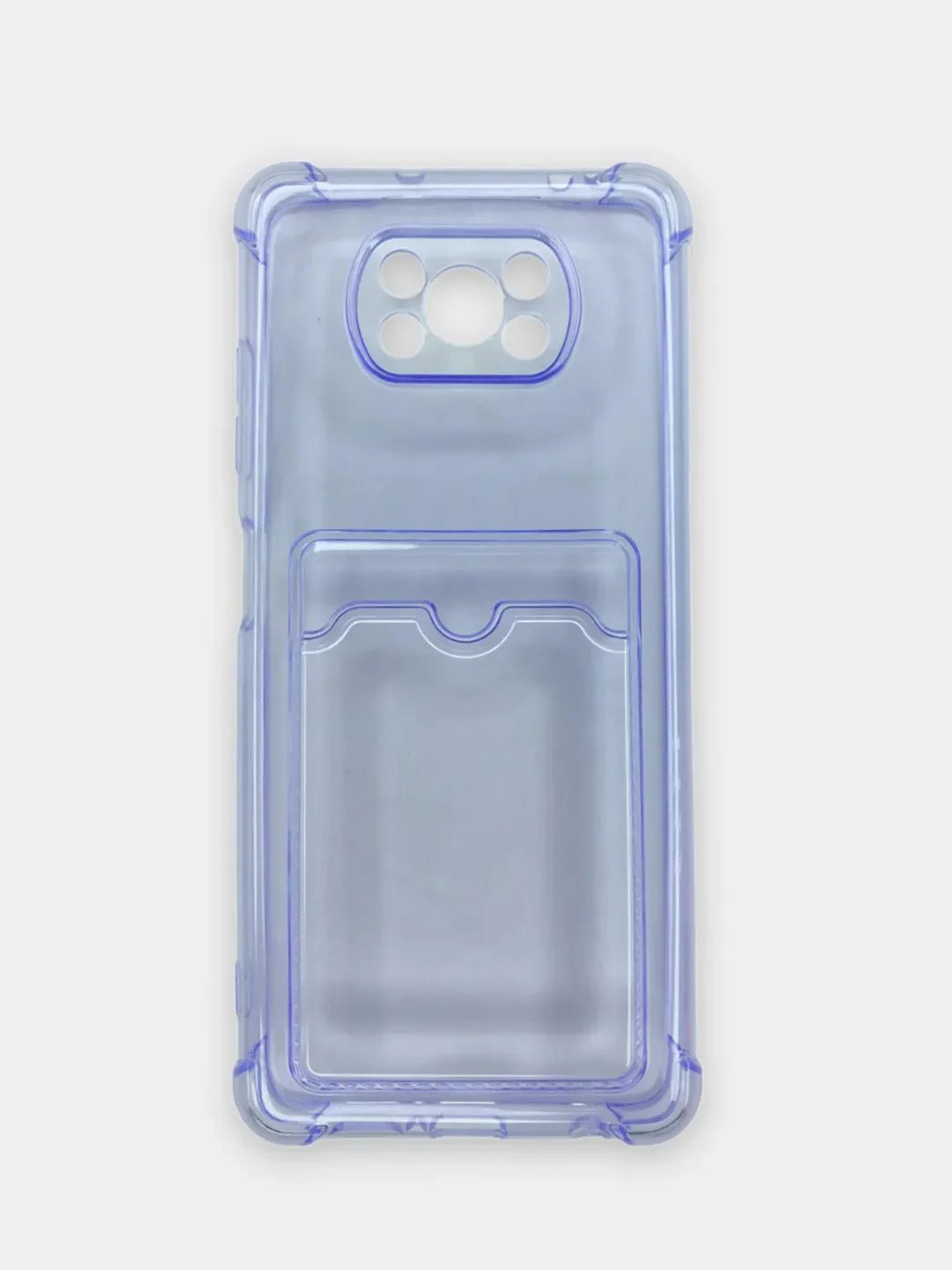 Лавандовый чехол для Xiaomi Poco X3 NFC / Poco X3 Pro прозрачный противоударный с карманом для карты