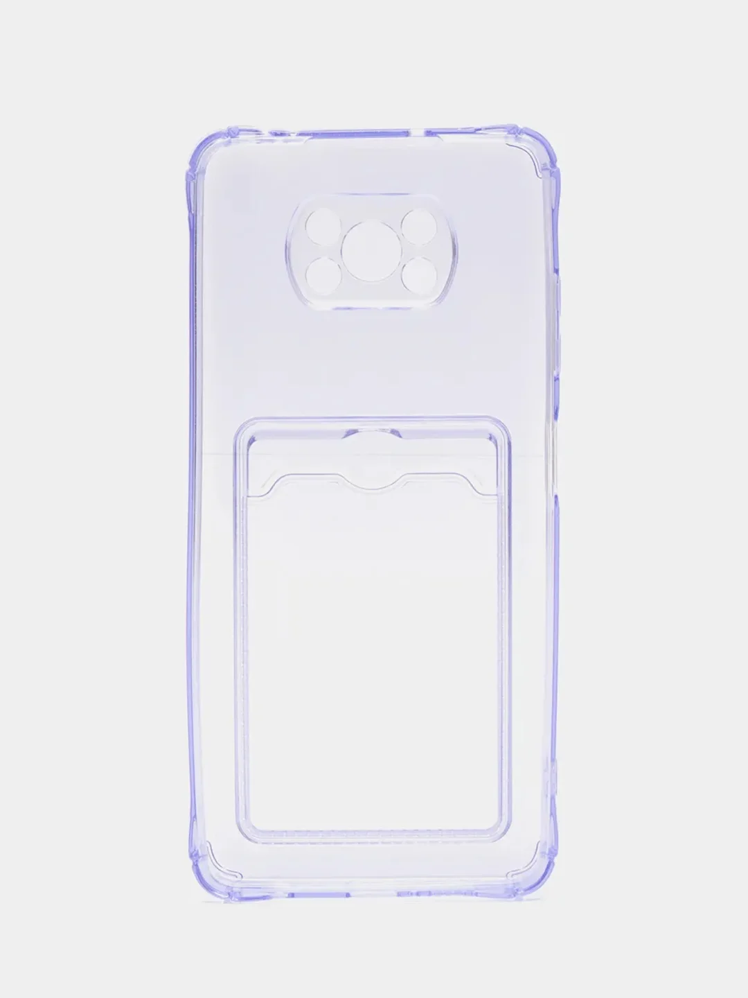 Угольный чехол для Xiaomi Poco X3 NFC / Poco X3 Pro прозрачный противоударный с карманом для карты