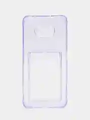 Угольный чехол для Xiaomi Poco X3 NFC / Poco X3 Pro прозрачный противоударный с карманом для карты