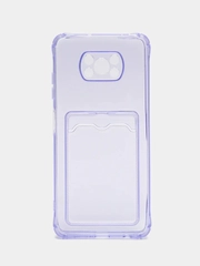 Чехол для Xiaomi Poco X3 NFC / Poco X3 Pro прозрачный противоударный с карманом для карты