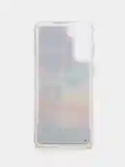 Пурпурный чехол Samsung Galaxy S21, S21+ / S21 Plus силиконовый, переливающийся, жидкий, с блестками